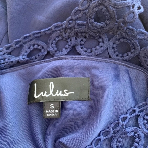 Lulu's Blue A-line Halter Cocktail Dress - Picture 7 of 8